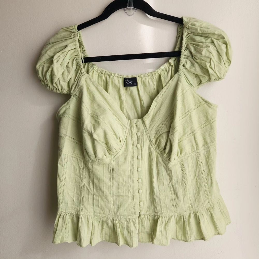 Green Milk and honey blouse size 1X